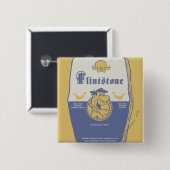 Fred Flintston Big Bold Wash Vierkante Button 5,1 Cm (Voorkant /achterkant)
