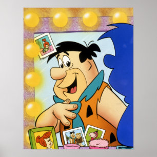 Fred Flintstone Kijk in Mirror Poster
