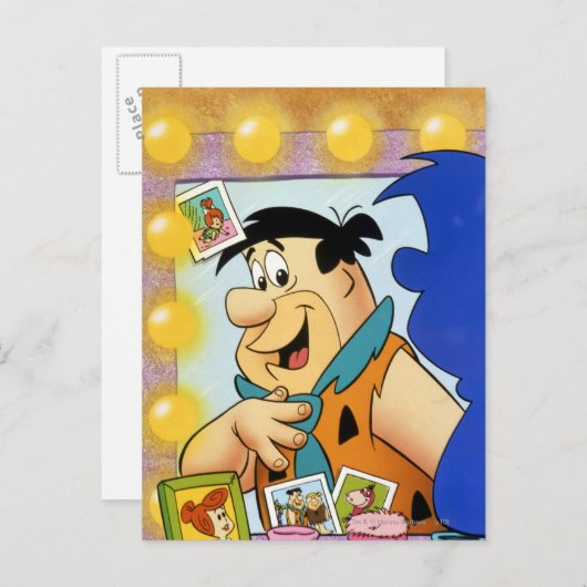 Fred Flintstone Look In Mirror Briefkaart (Voorkant / Achterkant)