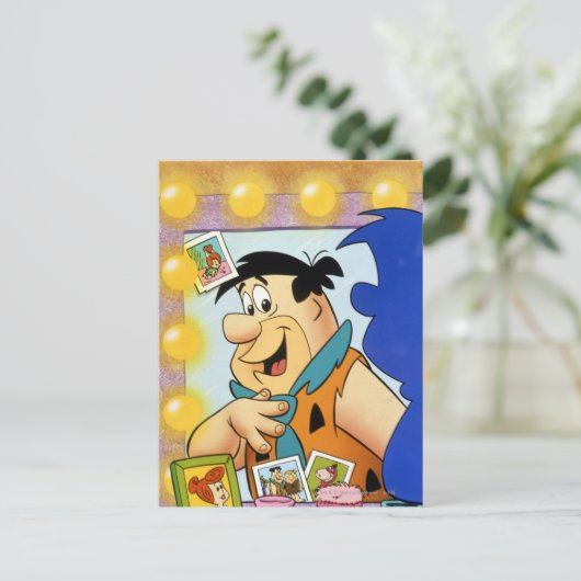 Fred Flintstone Look In Mirror Briefkaart (Staand voorkant)