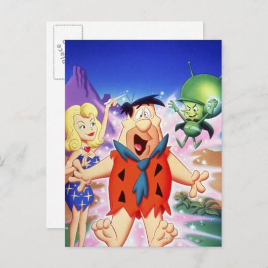 Fred Flintstone onder een schuine streep Briefkaart (Voorkant / Achterkant)