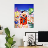 Fred Flintstone onder een schuine streep Poster (Thuiskantoor)