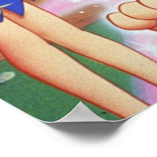 Fred Flintstone onder een schuine streep Poster (Hoek)