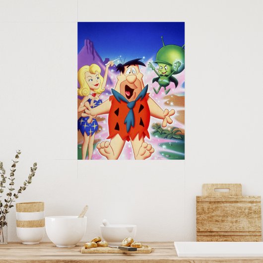 Fred Flintstone onder een schuine streep Poster (Keuken)