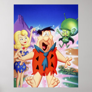 Fred Flintstone onder een schuine streep Poster