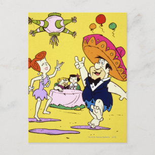 Fred Flintstone Wilma Barney en Betty Fiesta Briefkaart