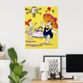 Fred Flintstone Wilma Barney en Betty Fiesta Poster (Thuiskantoor)