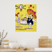 Fred Flintstone Wilma Barney en Betty Fiesta Poster (Keuken)