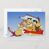 Fred Flintstone Wilma Barney en Betty PEBBLES™ Briefkaart (Voorkant / Achterkant)