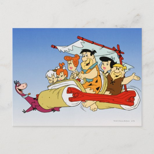 Fred Flintstone Wilma Barney en Betty PEBBLES™ Briefkaart (Voorkant)
