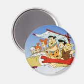 Fred Flintstone Wilma Barney en Betty PEBBLES™ Magneet (Voorkant / Achterkant)