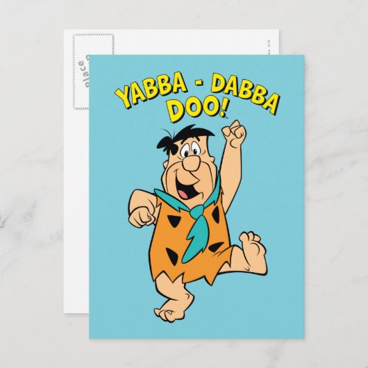Fred Flintstone Yabba-Dabba Doo! Briefkaart (Voorkant / Achterkant)
