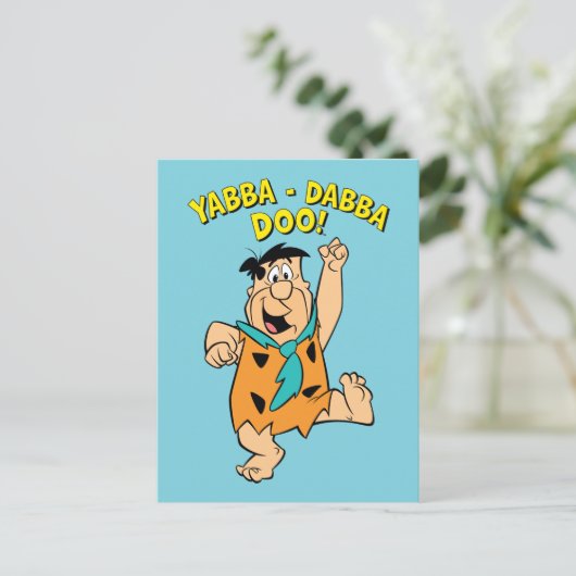 Fred Flintstone Yabba-Dabba Doo! Briefkaart (Staand voorkant)
