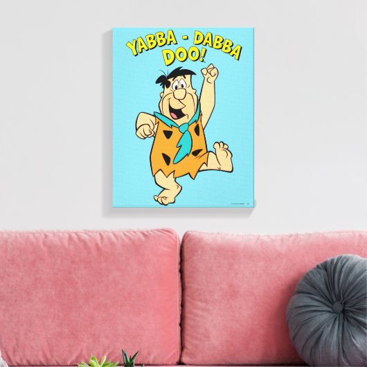 Fred Flintstone Yabba-Dabba Doo! Canvas Afdruk (Insitu (Woonkamer))