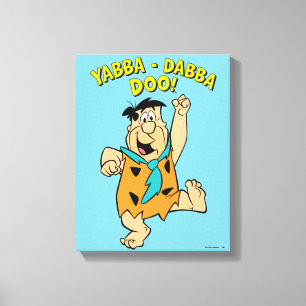 Fred Flintstone Yabba-Dabba Doo! Canvas Afdruk
