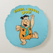 Fred Flintstone Yabba-Dabba Doo! Rond Kussen (Voorkant)