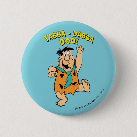 Fred Flintstone Yabba-Dabba Doo! Ronde Button 5,7 Cm (Voorkant)