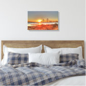 Fred Hartman Bridge Canvas Afdruk (Insitu (Slaapkamer))