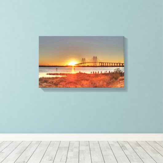 Fred Hartman Bridge Canvas Afdruk (Insitu (Houten vloer))
