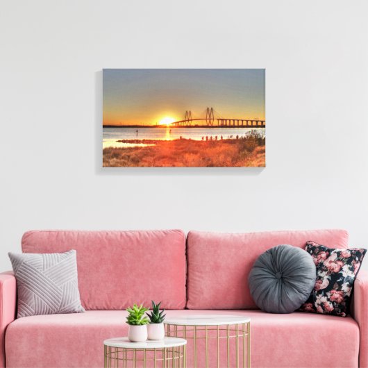 Fred Hartman Bridge Canvas Afdruk (Insitu (Woonkamer))
