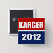 FRED KARGER 2012 VIERKANTE BUTTON 5,1 CM (Voorkant /achterkant)