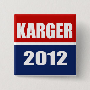 FRED KARGER 2012 VIERKANTE BUTTON 5,1 CM