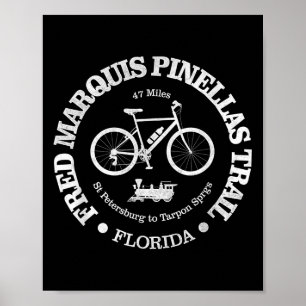Fred Marquis Pinellas Trail Fietsen Florida Poster