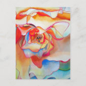 Fred martin begonia waterverf art briefkaart (Voorkant)