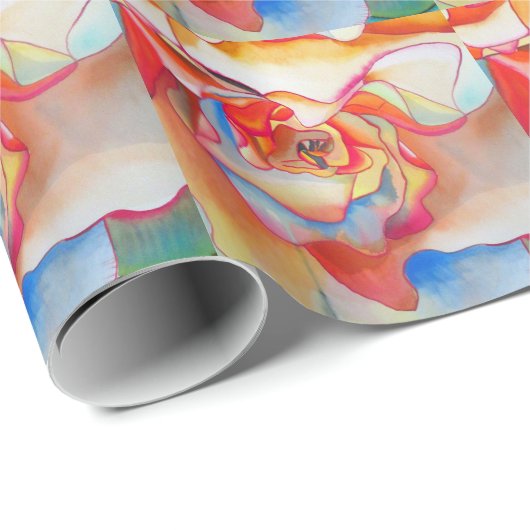 Fred martin begonia waterverf art cadeaupapier (Rol Hoek)