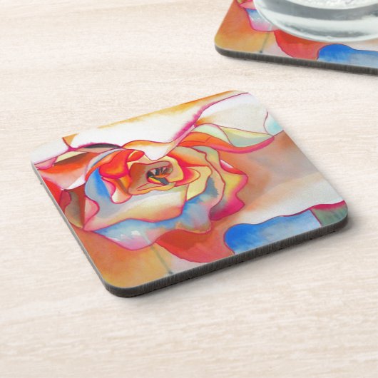 Fred martin begonia waterverf art drankjes onderzetter (Linkerzijde)