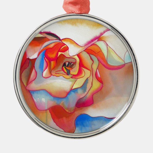 Fred martin begonia waterverf art metalen ornament (Voorkant)