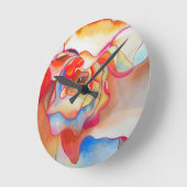 Fred martin begonia waterverf art ronde klok (Hoek)