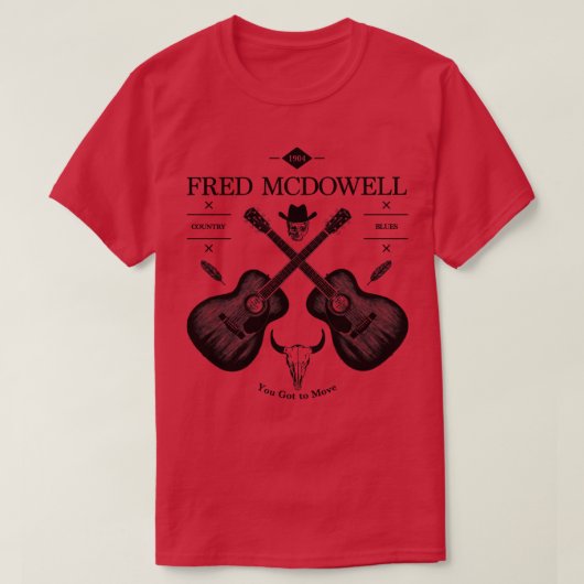 Fred McDowell akoestische gitaar Logo T-shirt (Design voorkant)