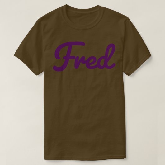 Fred Naam Paarse Typografie T-shirt (Design voorkant)