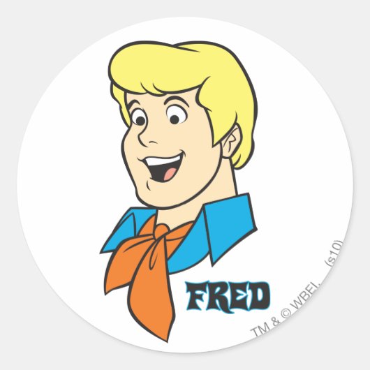 Fred Name Graphic Ronde Sticker (Voorkant)