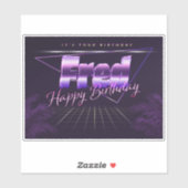 Fred Name Vorname lila retro Sticker Geburtstag (Vel)