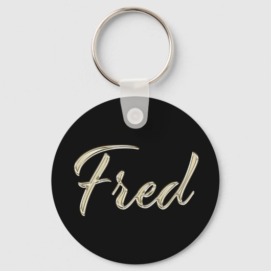 Fred Name whitegold Button Schlüsselanhänger Sleutelhanger (Voorkant)
