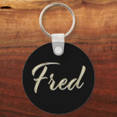 Fred Name whitegold Button Schlüsselanhänger Sleutelhanger (Voorkant)