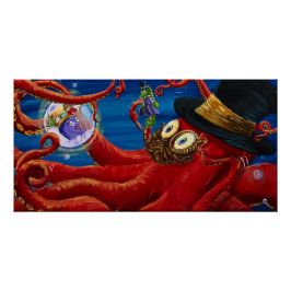 Fred Octopus & Sam Seahorse Steampunk print Perfect Poster
