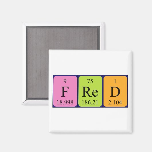 Fred periodieke table name magnet (Voorkant / Achterkant)