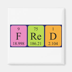 Fred periodieke table name magnet