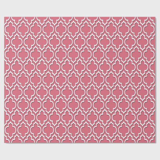 Fred Red White XL Moroccan Quatrefoil #7DS Cadeaupapier (Vlak)