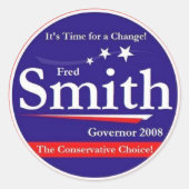 Fred Smith Ronde Sticker (Voorkant)
