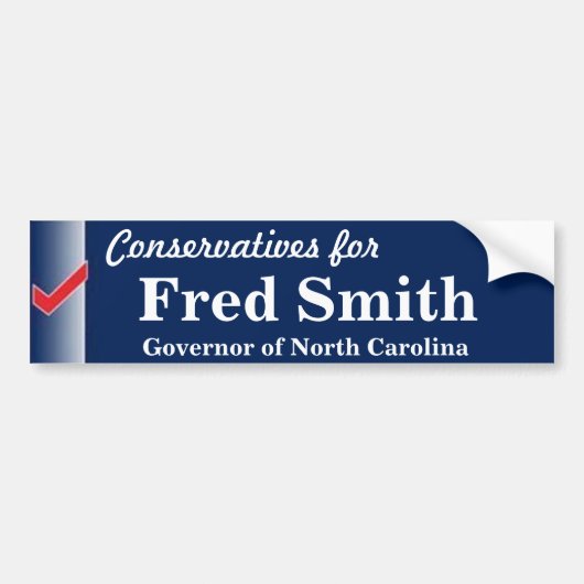 Fred Smith voor gouverneur Bumpersticker (Voorkant)
