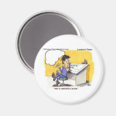 Fred tekent een blanco grappige offbeat Cartoon Gi Magneet (Voorkant / Achterkant)