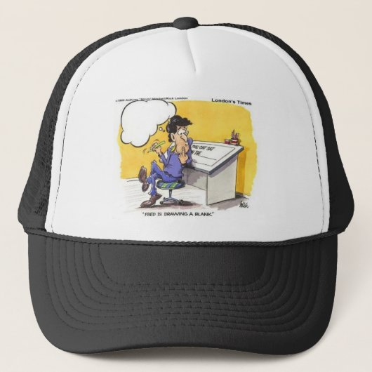 Fred tekent een blanco grappige offbeat Cartoon Gi Trucker Pet (Voorkant)