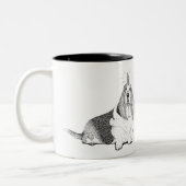 Fred the Bassetcorn Tweekleurige Koffiemok (Links)