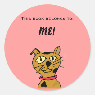 Fred the Cat book bord Ronde Sticker