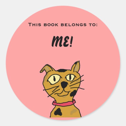 Fred the Cat book bord Ronde Sticker (Voorkant)