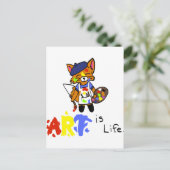 Fred the Fox-Artist Briefkaart (Staand voorkant)